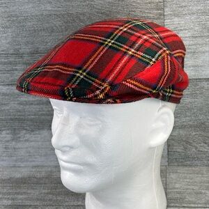 VTG Canda Quality Headwear UK 100% Wool Plaid Cabbie Newsboy Golf Hat Cap 7 1/4